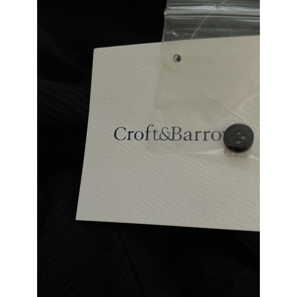 Croft & Barrow Shirt Womens XL Black Button Up Roll Tab Sleeve Tunic Top Cotton - Picture 10 of 14